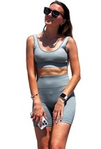 Sportswear for women short 2 pieces, workout set, leggings and bra, yoga, gym - £21.23 GBP