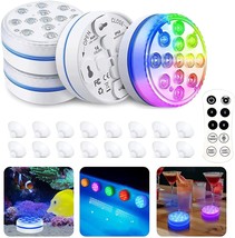 Submersible LED Lights 4 Pk Underwater Pool Lights W Remote NEW - £17.88 GBP