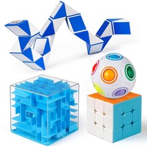 Cubes Brain Teaser Puzzle Toys, 3X3 Speed Cube, Rainbow Puzzle Ball, Money Maze  - £28.84 GBP