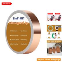 Versatile 66FT Copper Tape 1" with Conductive Adhesive for Crafts &amp; Elec... - $26.68
