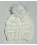 Gilrs Winter Warm Chunky Thick Stretchy Knit Beanie Hat w/ faux fur Pom ... - £6.48 GBP