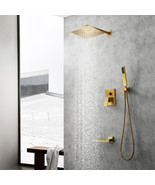 Wall mounted Gold shower faucet set 8 &quot;shower head Brass handshower tub ... - $410.23 CAD