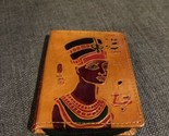 Egyptian Leather Wallet,zipper, Nefrititi on front Ancient Egyptian hier... - $14.85