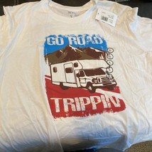 the stacks go road trippin mens L white tshirt - $14.84