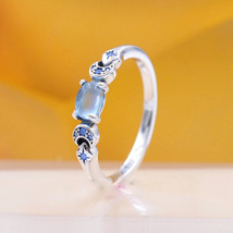 925 Sterling Silver New Princess Fancy Blue Ring For Women  - £14.91 GBP