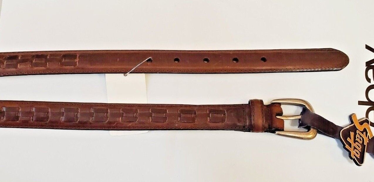 Stagg Boy&#39;s Oil Tanned Cowhide Leather Belt Size 32 Brown New - $11.64