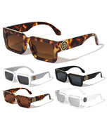 SLIM SLEEK THICK BOLD CLASSIC LION HEAD MEDALLION SQUARE SUNGLASSES RETR... - $8.50+