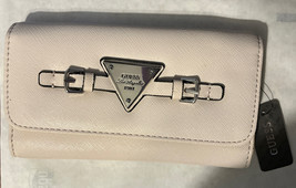 Guess AuthenticTriFold Palm Harbor Saffiano Faux Leather Cement Color Wallet NWT - £32.95 GBP