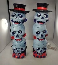 2  Halloween Lighted Stacking Skulls Totem The Tower Paper Magic Group 1998 Vtg - £57.82 GBP