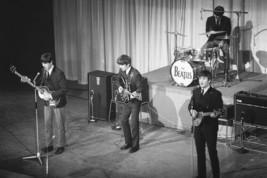 The Beatles 11x17 Mini Poster in concert Ringo on drums Paul John George guitars - £14.14 GBP