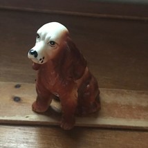 Vintage Rusty Orange &amp; Cream Golden Retriever Puppy Dog Ceramic Figurine  – 3 in - £9.02 GBP