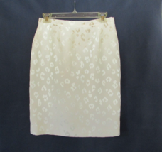 Stephane Rolland Paris skirt knee length Sz 42 Small cream silk blend lined - £93.46 GBP