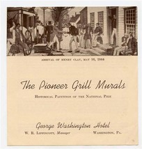 The Pioneer Grill Murals Brochure George Washington Hotel Washington DC - £14.02 GBP