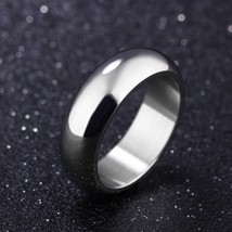 Mens Womens Silver Gold Plain Wedding Ring Band Stainless Steel 6mm Size 6-12 - £4.74 GBP+