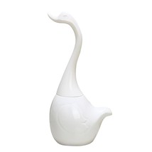 White Ceramic Toilet Brush And Holder,Cute Unique Decorative Toilet Bowl Brush H - $37.99