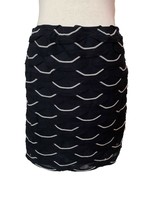 Max Studio Eyelash Skirt, Size M, Navy/White, Elastic Waist - £8.54 GBP