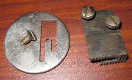 Badged National Sewing Machine Co. Throat Plate &amp; Feed Dog w/Screws Vintage - £7.99 GBP
