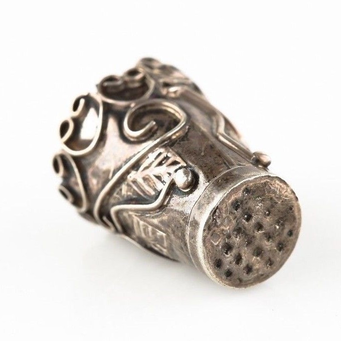 Vintage Mexico City Sterling Silver Thimble Sewing With Delicate Watermark An... Item image 2