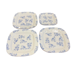 Temptations by Tara Royal Blue Floral Lace Square 3 Dinner 1 Salad Plate... - £31.21 GBP