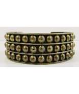 Vintage Taxco Sterling Silver Studded Three Row Bead Bracelet - $387.11 CAD