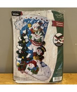 DIY Bucilla Teamwork Snowmen Decorating Christmas Snow Felt Stocking Kit - $53.77 CAD