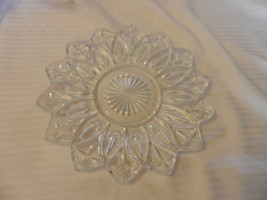 Star Shape Clear Cut Glass Cookie or Cracker Serving Tray, Starburst Center - $45.00
