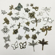70 Dragonfly Charms Silver Bronze Dragonfly Pendants Steampunk Insect Butterfly - £14.13 GBP