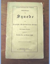 1863 Antique Proceedings Of Synod Of The German Reformed Church - £33.08 GBP
