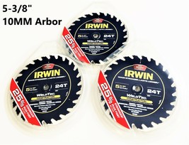 3 Irwin Weldtec 5-3/8&quot; Carbide Tipped Cordless Circular Saw Blades 24T Framing - £41.05 GBP