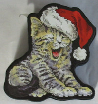 Stampendous Rubber Stamp 2018 Christmas YAWNING KITTEN with Santa hat CUR1952089 - £17.33 GBP