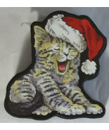 Stampendous Rubber Stamp 2018 Christmas YAWNING KITTEN with Santa hat CU... - £17.56 GBP
