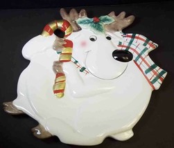 Reindeer canape appetizer plate Fitz &amp; Floyd Gift Gallery Holly Scarf Ch... - £8.89 GBP