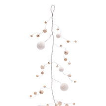 Wood Bead and Puff Ball Garland (Set of 2) - $87.70 CAD
