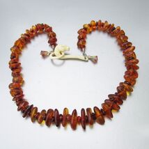 Genuine Baltic AMBER Polished Nugget Carved HORSE Hook Clasp Vintage Nec... - $94.05