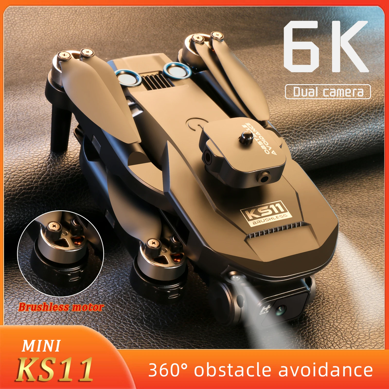 New LS KS11 Mini Drone 4K Professional Vs S1S 6K Dual HD Camera Obstac - £56.77 GBP+