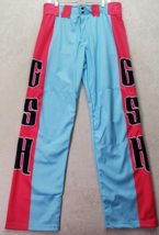 Scudz Sports GSH Pants Men Medium Blue Pink Pockets Straight Leg Flat Front Logo - £20.97 GBP