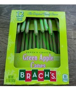 BRACH’S Santa’s Choice 12 Green Apple Candy Canes 5.7 oz New - £14.75 GBP