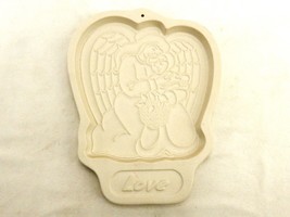 Christmas Cookie Mold, Longaberger Pottery, 1995 Angel Series, LOVE Angel &amp; Girl - £11.58 GBP