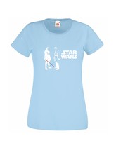 Womens Star Wars T-Shirt; Obi Wan Kenobi & Anakin Skywalker with saber Tshirt - £19.56 GBP