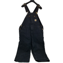 VTG Carhartt R01 BLK Men’s Double Knee Duck Canvas Carpenter Overalls Bibs 44x28 - $65.11