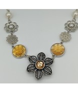 Crystal necklace,antique style necklace, vintage style necklace, flower ... - £19.52 GBP