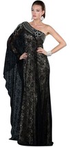 Sexy One Shoulder Grecian MOB Prom Black or Ivory All Over Lace Lined Dr... - $244.99
