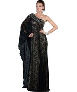 Sexy One Shoulder Grecian MOB Prom Black or Ivory All Over Lace Lined Dr... - $244.99