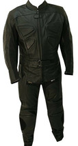 Men&#39;s Black Color Motorcycle Racing Jacket Pant Genuine Leather Handmade Suit - £235.00 GBP