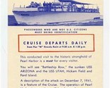 Adventure Yacht Pearl Harbor Cruise Brochure 1950&#39;s - $17.82