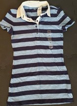 NWT GAP Women&#39;s Blue Stripe Polo Short Sleeve Shirt Size XS - £38.45 GBP