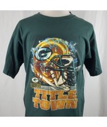 Vintage Green Bay Packers Title Town T-Shirt Large Helmet Football NFL L... - £22.11 GBP