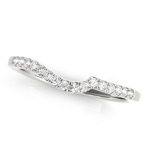 14k White Gold Curved Style Pave Diamond Wedding Ring (1/6 cttw) - £865.29 GBP