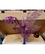Picks Fake Flowers Mix Lot Table Decor Glitter Leaves &amp; Flowers 4 each N... - $16.45 CAD