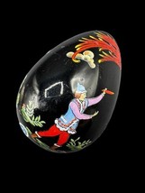 Ceramic Japan Egg 3&quot; Black Franklin Mint 88FM - $14.00